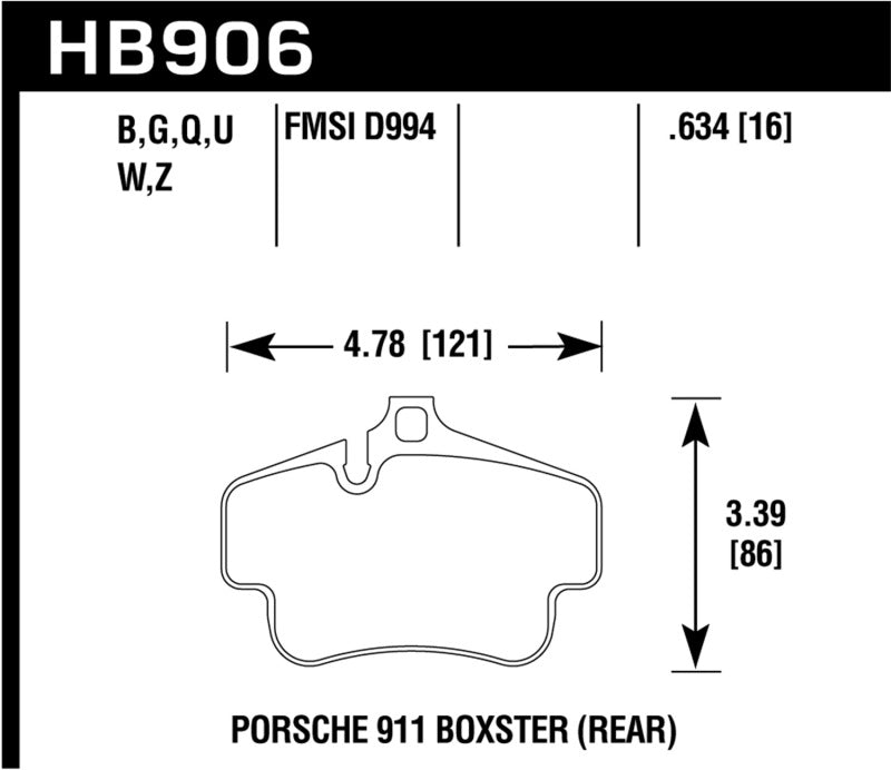 Hawk Performance HPS 5.0 Rear Brake Pads - HB906B.634 Hawk Performance