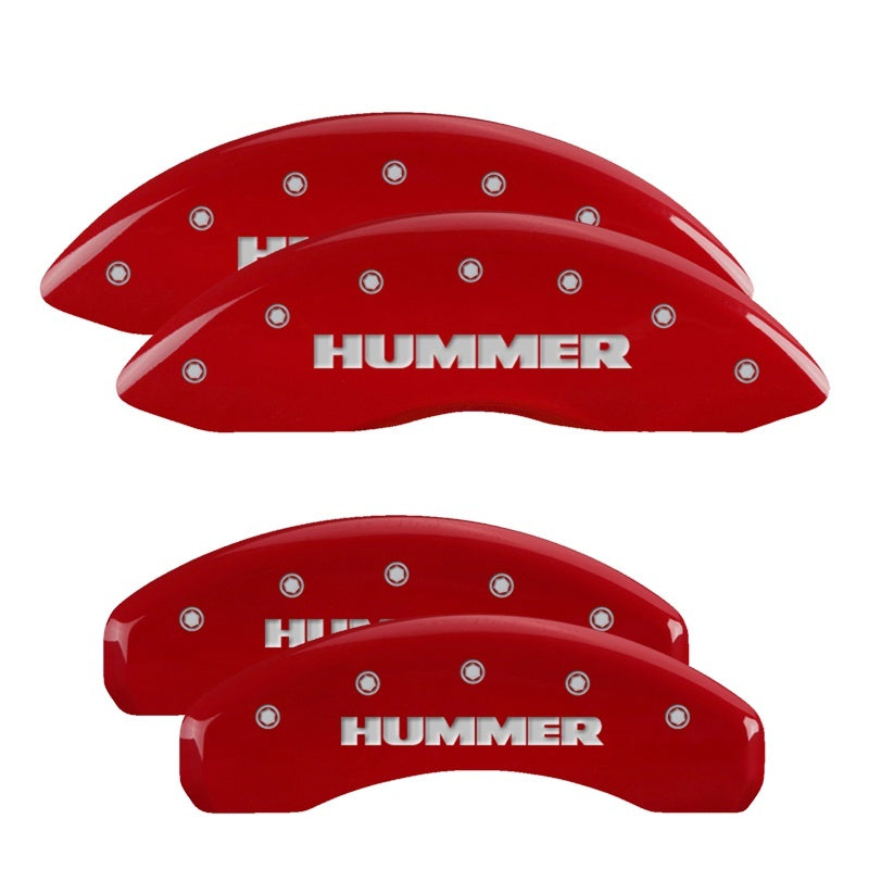 MGP 4 Caliper Covers Engraved Front & Rear MGP Red finish silver ch MGP