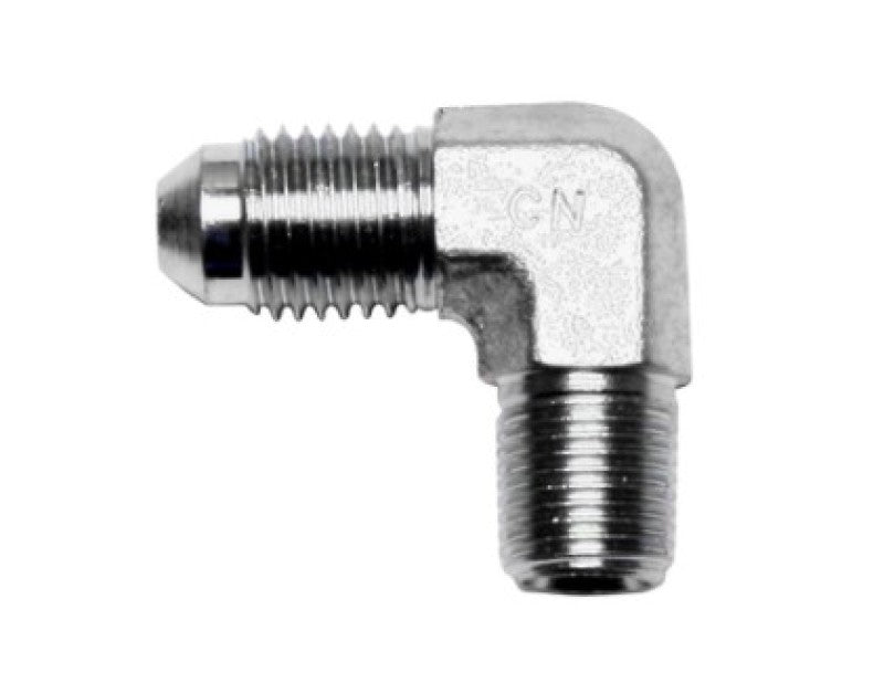 Wilwood 90 Deg Elbow Fitting -4 AN NPT Male to 1/8-27 Wilwood