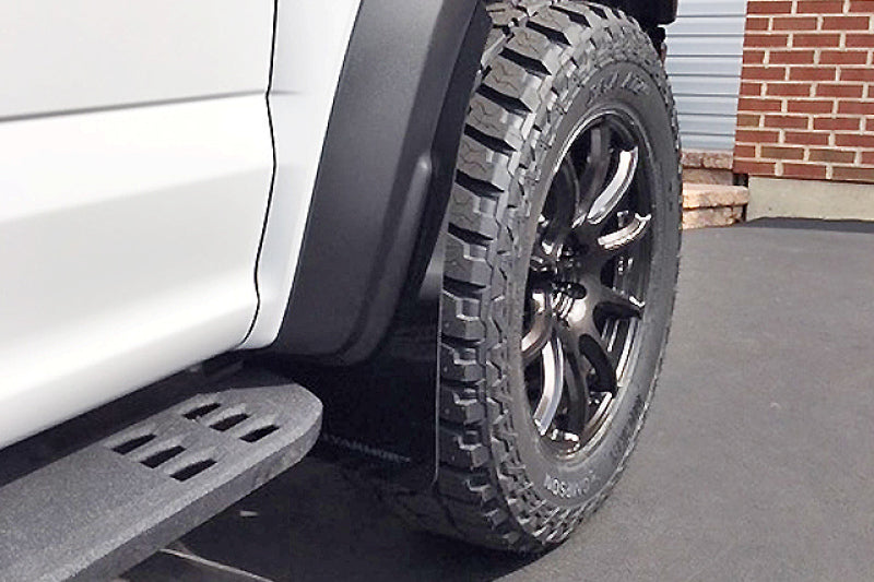 Rally Armor 17-19 Ford F-150 Raptor UR Black Mud Flap w/ White Logo - eliteracefab.com