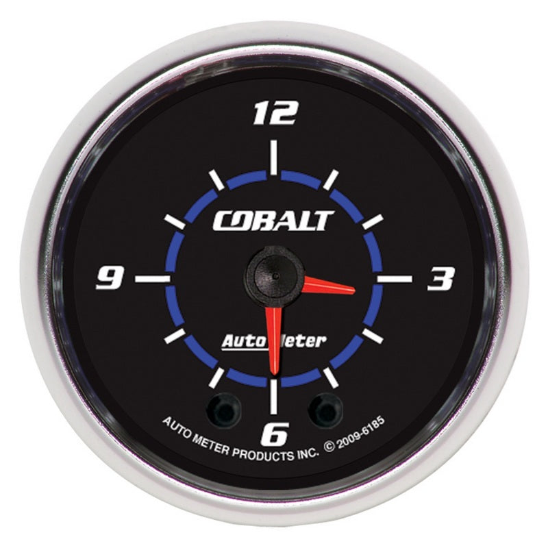 Autometer Cobalt 2-1/16in 12 Hour Analog Clock 6185