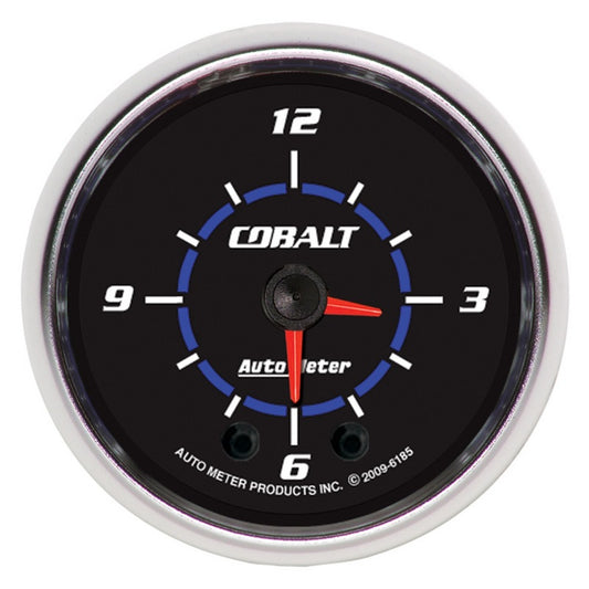 Autometer Cobalt 2-1/16in 12 Hour Analog Clock 6185