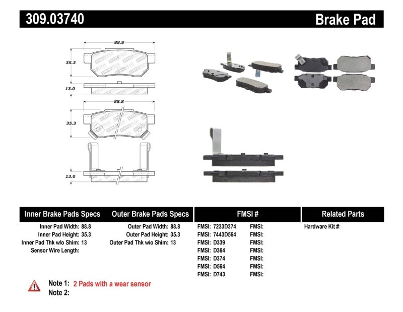 STOPTECH PERFORMANCE 90-01 INTEGRA (EXC. TYPE R)/90-93 CIVIC EX COUPE W REAR DISC & ABS/99-00 CIVIC, 309.03740 - eliteracefab.com