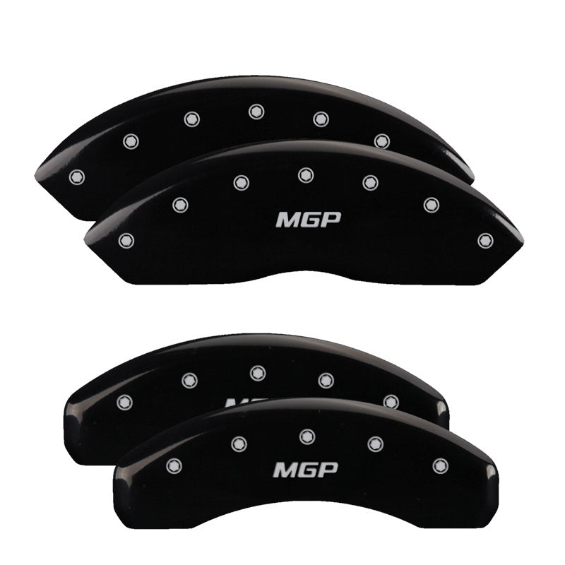 MGP 4 Caliper Covers Engraved Front & Rear With stripes/Charger Black finish silver ch MGP