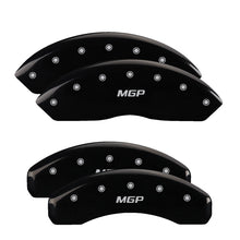 Load image into Gallery viewer, MGP 4 Caliper Covers Engraved Front &amp; Rear With stripes/Charger Black finish silver ch MGP