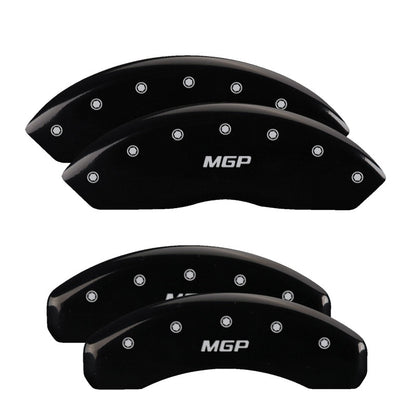 MGP 4 Caliper Covers Engraved Front & Rear Lightning Black finish silver ch MGP