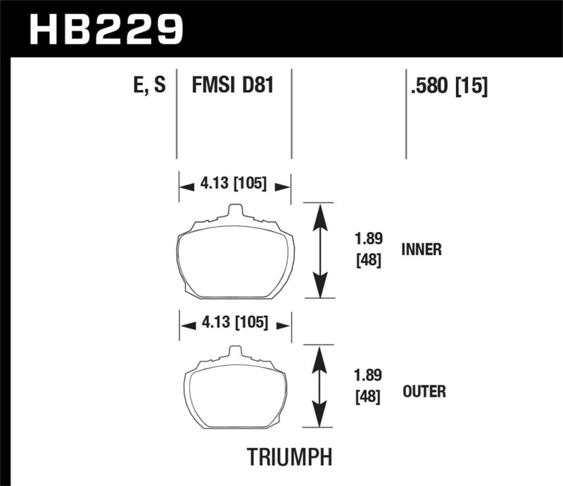 Hawk Performance Blue 9012 Front Brake Pads - HB229E.580 Hawk Performance