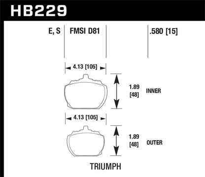 Hawk Performance Blue 9012 Front Brake Pads - HB229E.580 Hawk Performance