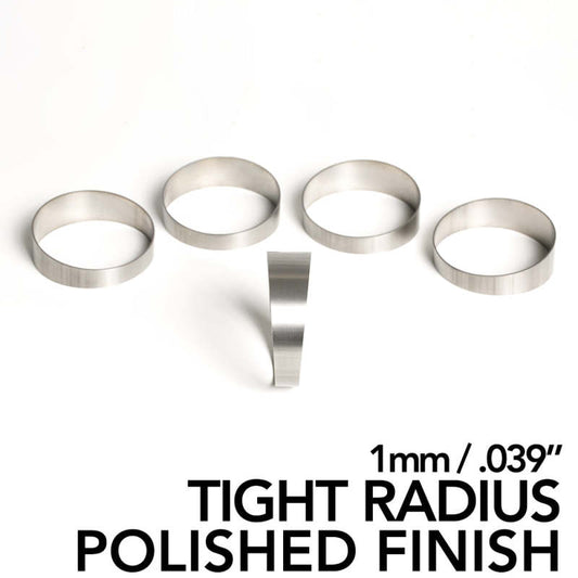 Ticon 4in Diameter 1D Tight Radius 1mm/.039in Polished Titanium Pie Cut 5pk
