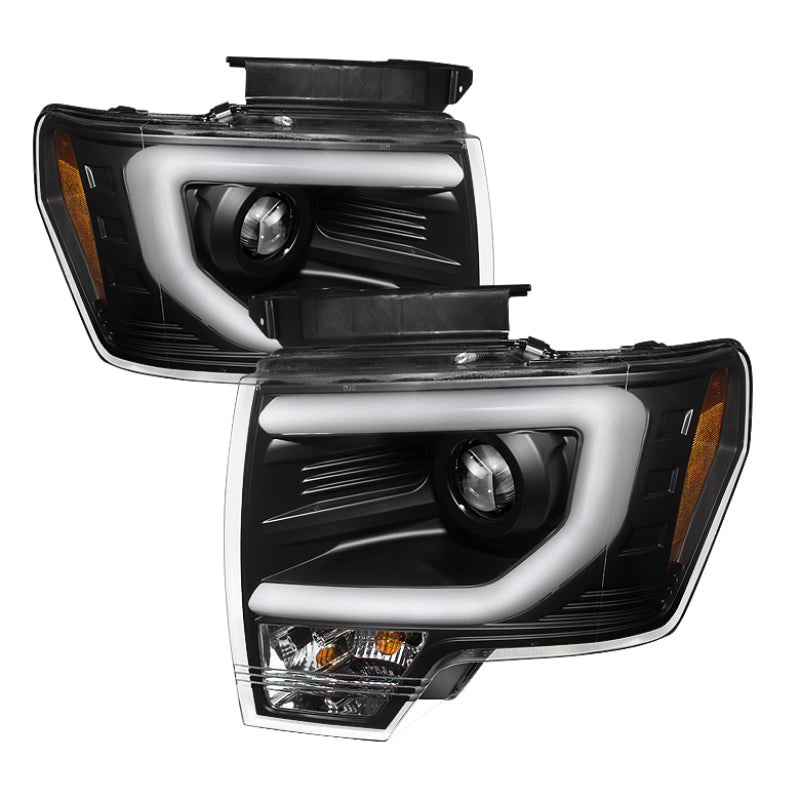 Spyder Ford F150 13-14 Projector Fctry Xenon Model- Light Bar DRL Blk PRO-YD-FF15013-LBDRL-HID-BK - eliteracefab.com