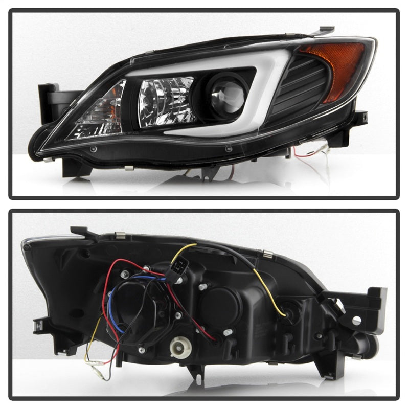 Spyder Subaru WRX 08-09 Projector Headlights - Halogen Model Only - Black PRO-YD-SWRX08-LBDRL-BK - eliteracefab.com