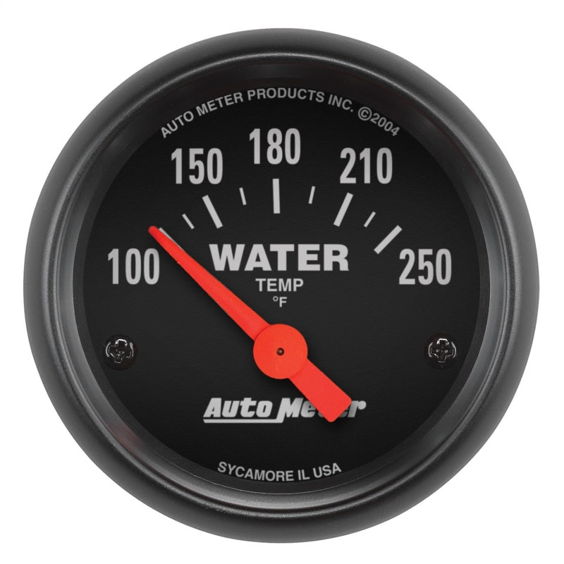 AutoMeter GAUGE; WATER TEMP; 2 1/16in.; 100-250deg.F; ELECTRIC; Z-SERIES - eliteracefab.com