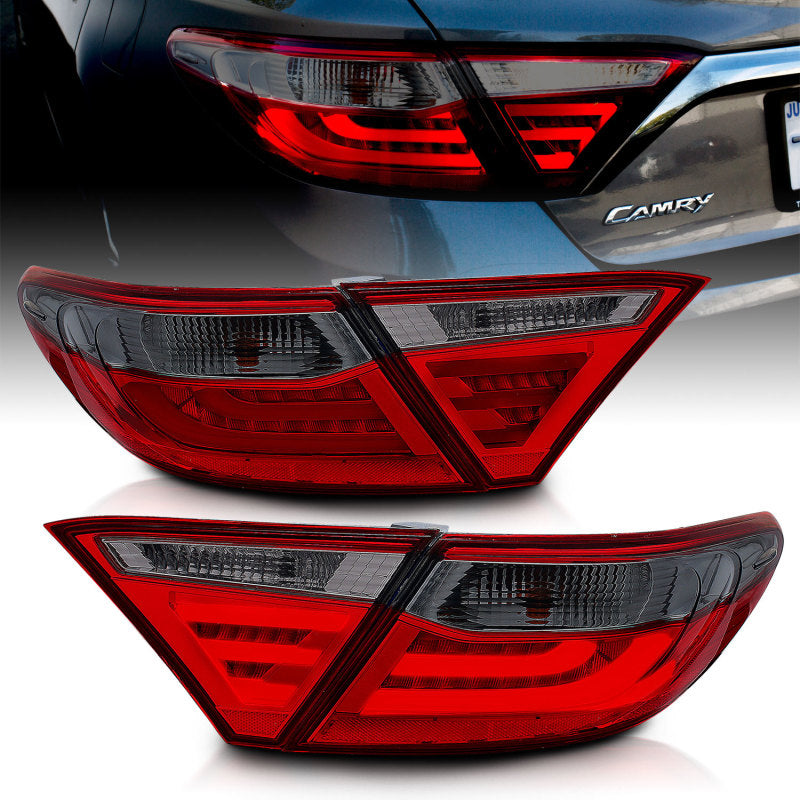 ANZO USA Toyota Camry 4dr Led Taillights Smoke; 2015-2017 - eliteracefab.com