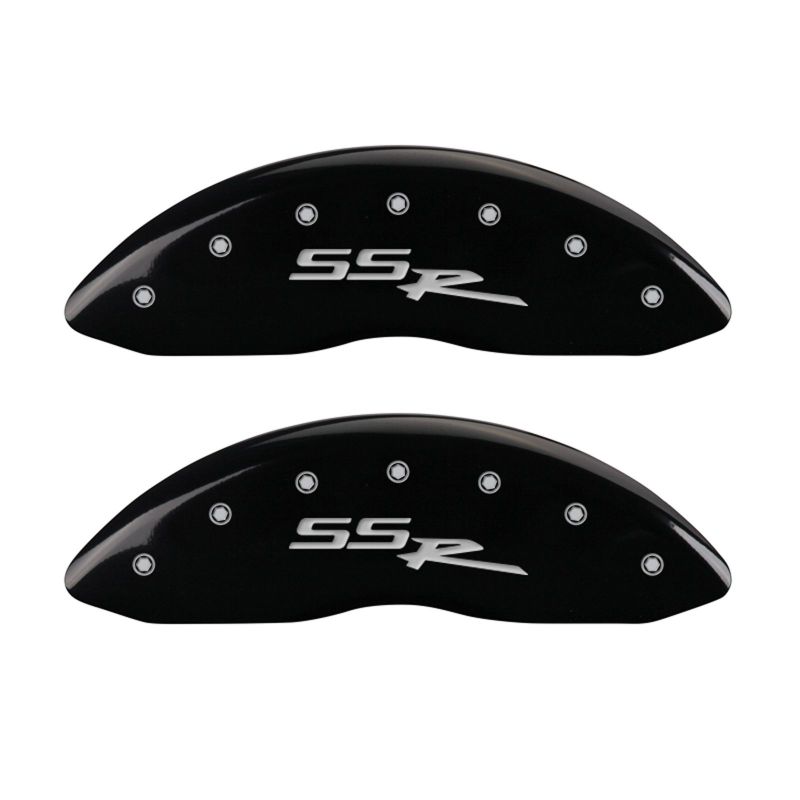 MGP 4 Caliper Covers Engraved Front & Rear SSR Black finish silver ch MGP