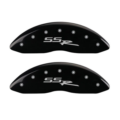 MGP 4 Caliper Covers Engraved Front & Rear SSR Black finish silver ch MGP