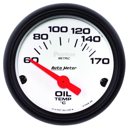 Autometer Phantom 2-1/16in 60-170 Deg F Electronic Oil Temperature Gauge 5748-M