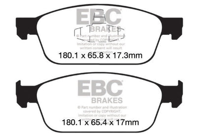 EBC 12+ Ford Focus 2.0 Turbo ST Greenstuff Front Brake Pads - eliteracefab.com