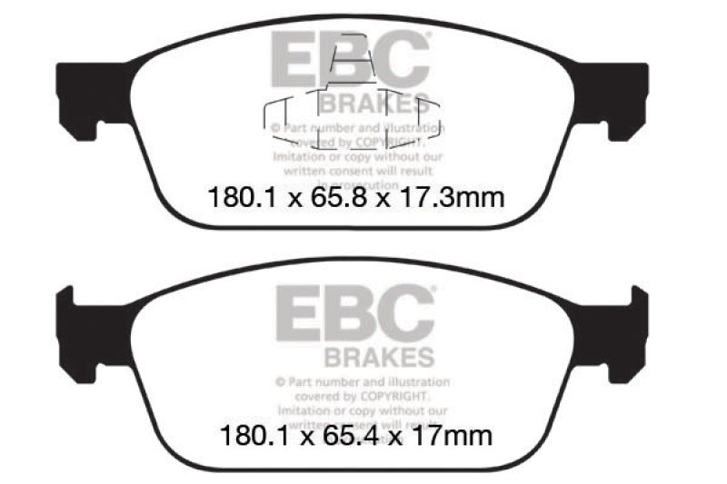 EBC 12+ Ford Focus 2.0 Turbo ST Greenstuff Front Brake Pads - eliteracefab.com