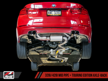 Load image into Gallery viewer, AWE Tuning BMW F3X N20/N26 328i/428i Touring Edition Exhaust Quad Outlet - 80mm Chrome Silver Tips - eliteracefab.com