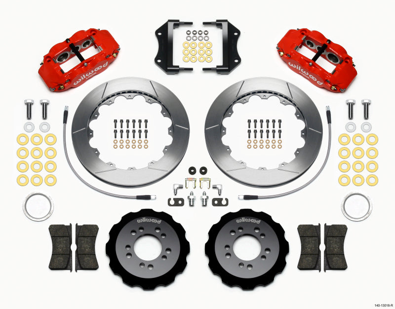 Wilwood Narrow Superlite 6R Front Hat Kit 12.88in Red 2013-Up Ford Focus ST w/ Lines Wilwood