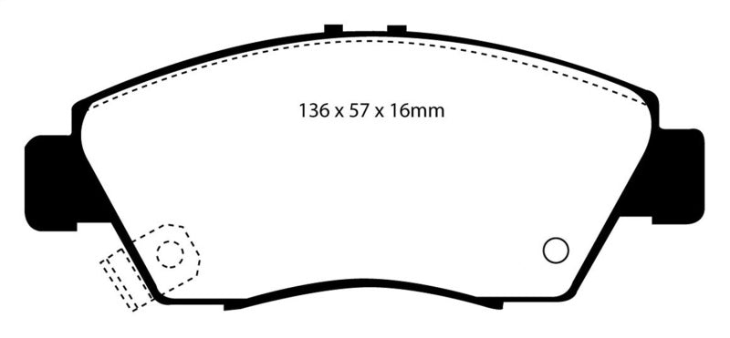 EBC 12 Acura ILX 1.5 Hybrid Yellowstuff Front Brake Pads - eliteracefab.com