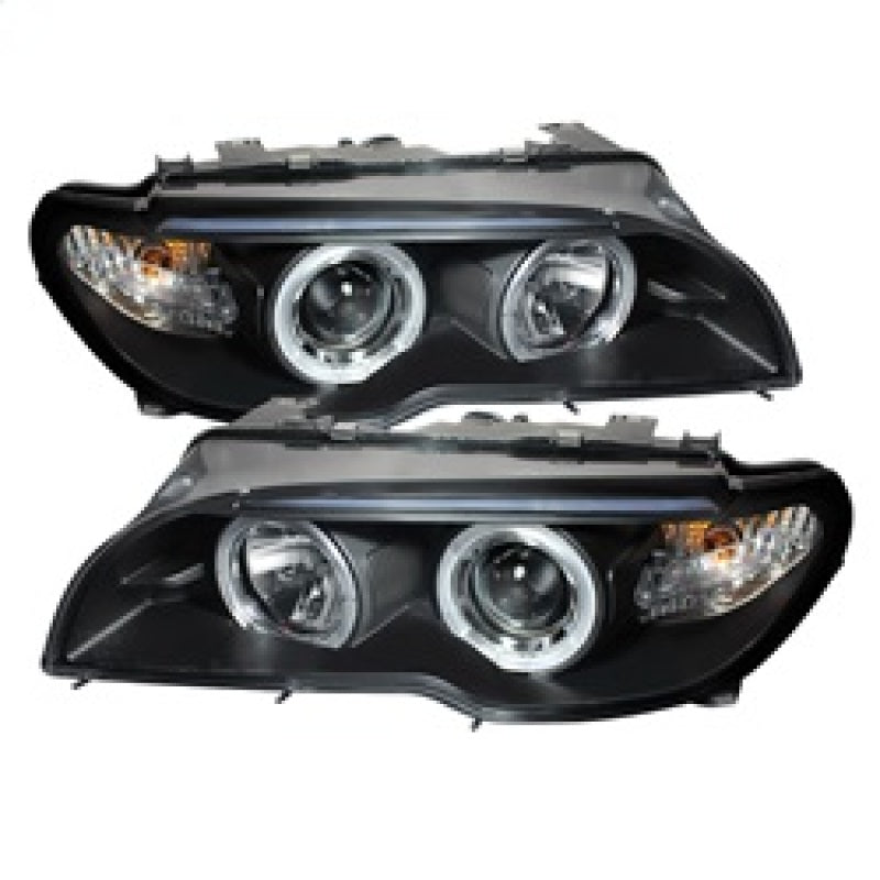 Spyder BMW E46 3-Series 04-06 2 DR Projector Halogen Model- LED Halo Blk PRO-YD-BMWE4604-2DR-HL-BK - eliteracefab.com