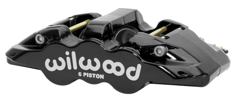 Wilwood Caliper - Aero-DS Forged Six-Piston Caliper Black 6.52in Piston 1.25in Rotor - Black Wilwood