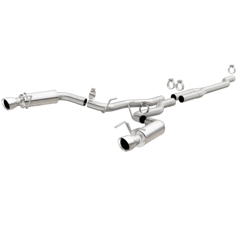 MagnaFlow Cat Back, SS, 2.5in, Competition, Dual Split Polish 4.5in Tips 2015 Ford Mustang Ecoboost Magnaflow