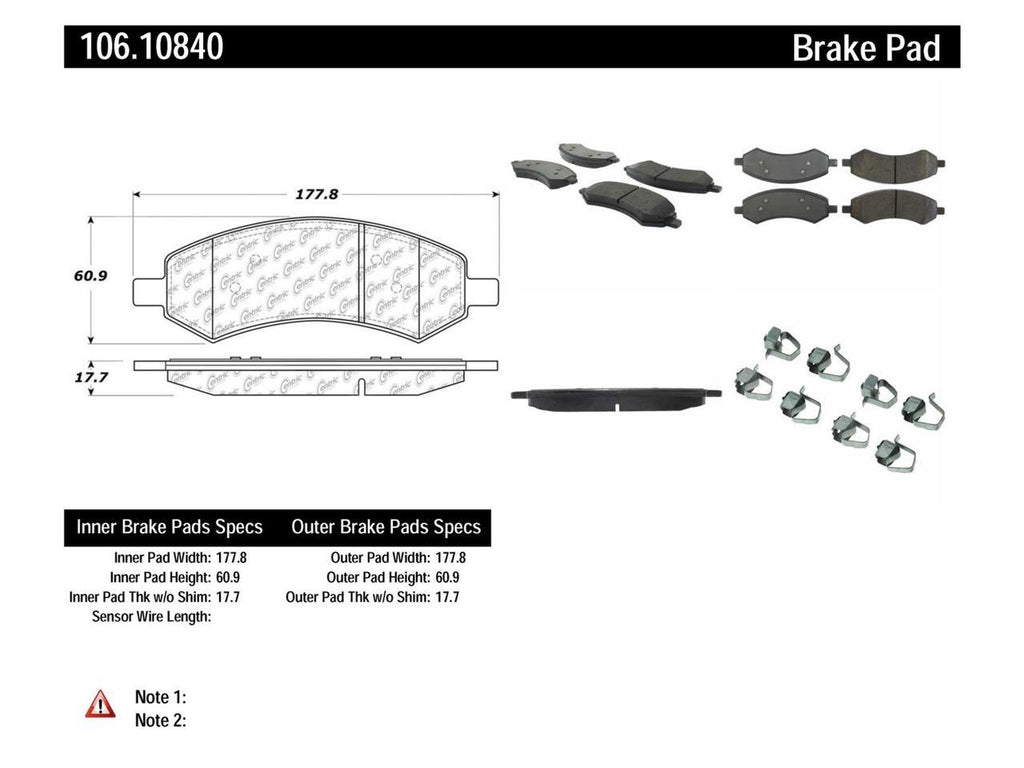 POSIQUIET 11-17 RAM 1500 FRONT BRAKE PADS, 106.10840 - eliteracefab.com