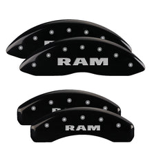 Load image into Gallery viewer, MGP 4 Caliper Covers Engraved Front &amp; Rear Ram Black Finish Silver Char 2019 Ram 1500