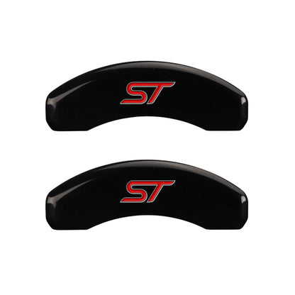 MGP 4 Caliper Covers Engraved Front & Rear No Bolts/St Black Finish Silver Char 2017 Ford Fusion MGP