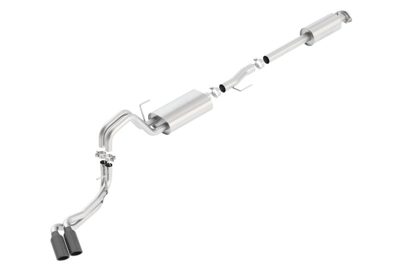 Borla 15-17 Ford F-150 2.7/3.5L V6 / 5.0 V8 2/4WD Black Chrome Angle-Cut Side Exit Catback Exhaust - eliteracefab.com