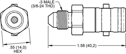 Wilwood Quick Disconnect - Male Side -3 AN Wilwood