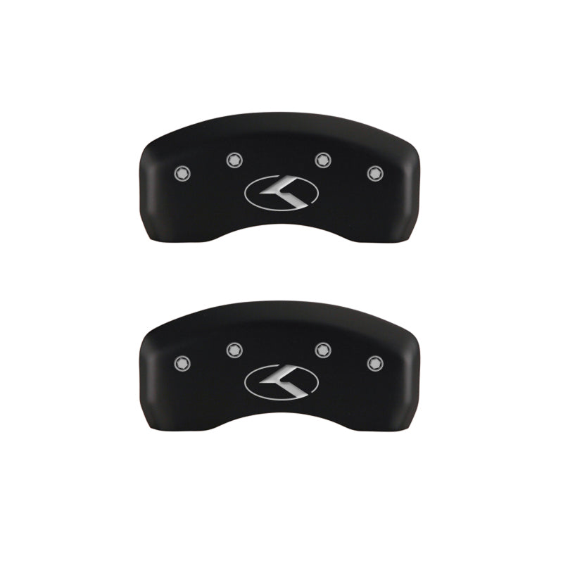 MGP 4 Caliper Covers Engraved Front & Rear Circle K/Kia Red finish silver ch MGP