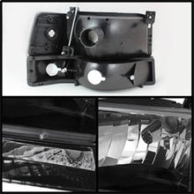 Load image into Gallery viewer, Xtune Ford F150/Bronco 92-96 Headlights w/Corner Bumper 6pcs Amber- Black HD-JH-FB92-SET-AM-BK - eliteracefab.com