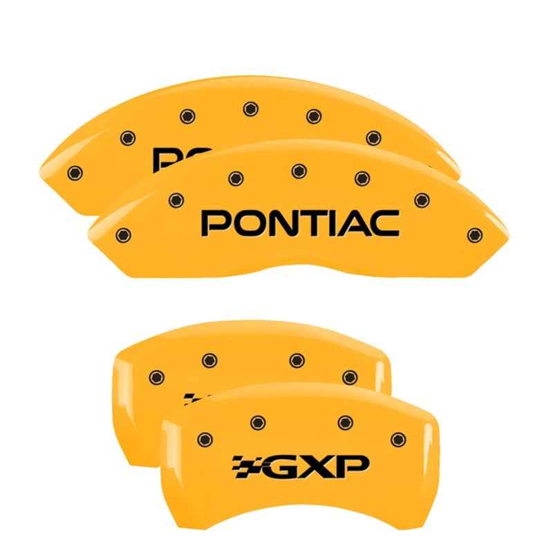 MGP 4 Caliper Covers Engraved Front & Rear MGP Yellow Finish Black Char 1997 Pontiac Firebird MGP