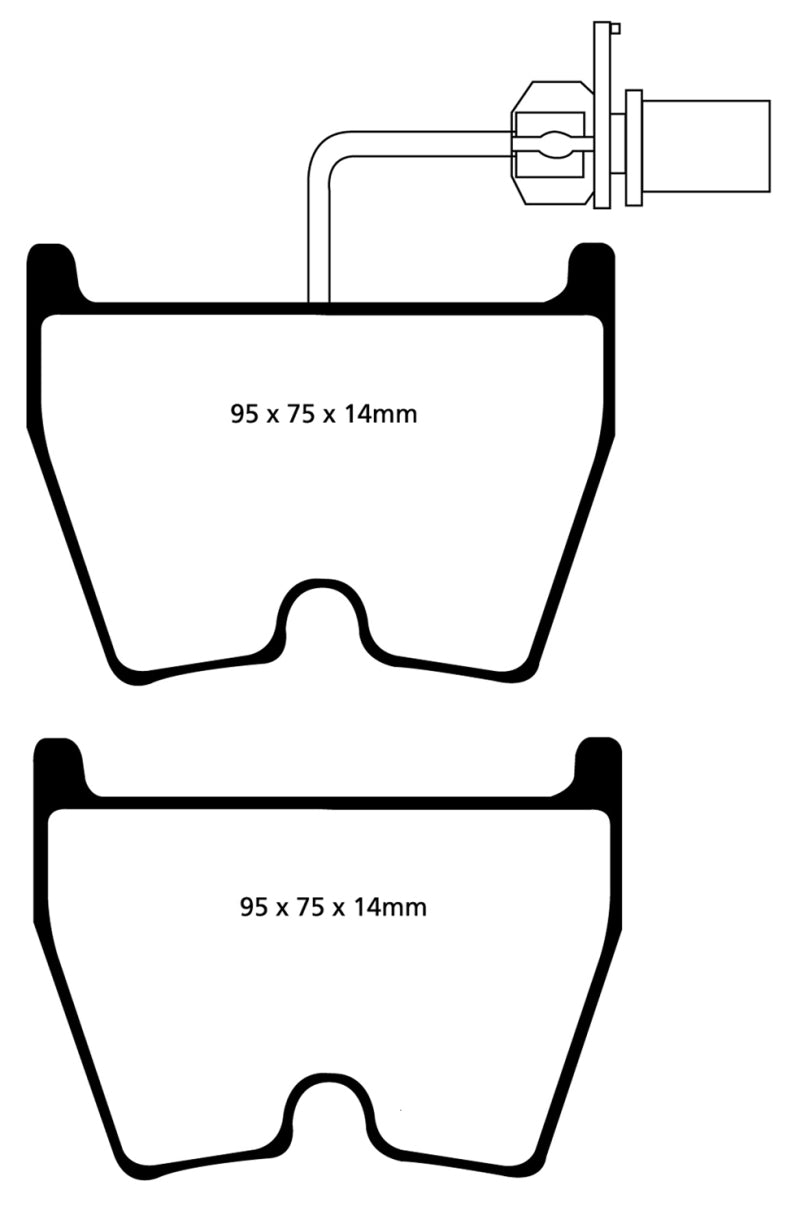 EBC 06-09 Audi RS4 4.2 (Cast Iron Rotors) Yellowstuff Front Brake Pads - eliteracefab.com