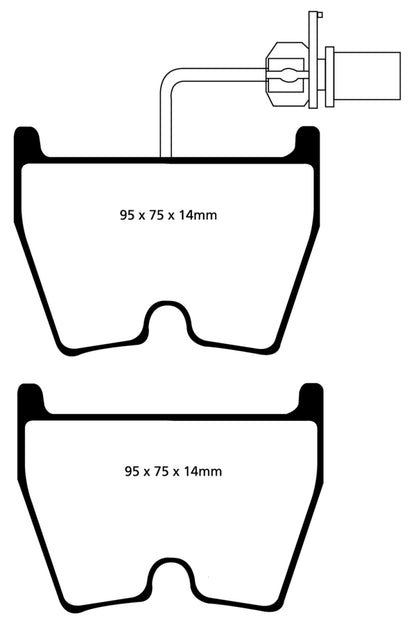 EBC 06-09 Audi RS4 4.2 (Cast Iron Rotors) Yellowstuff Front Brake Pads - eliteracefab.com