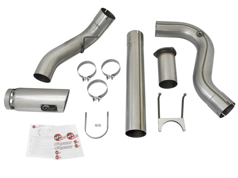 aFe LARGE BORE HD 5in 409-SS DPF-Back Exhaust w/Polished Tip 2017 Ford Diesel Trucks V8 6.7L (td) - eliteracefab.com