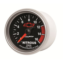 Load image into Gallery viewer, Autometer GM Bowtie Black 2-1/16in 0-1600 PSI Nitrous Pressure - Digital Stepper Motor