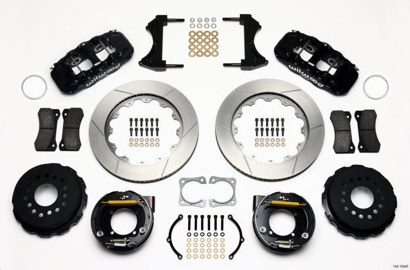 Wilwood AERO4 Rear P-Brake Kit 14.00in Chevy 12 Bolt-Spec 3.15in Brng Wilwood