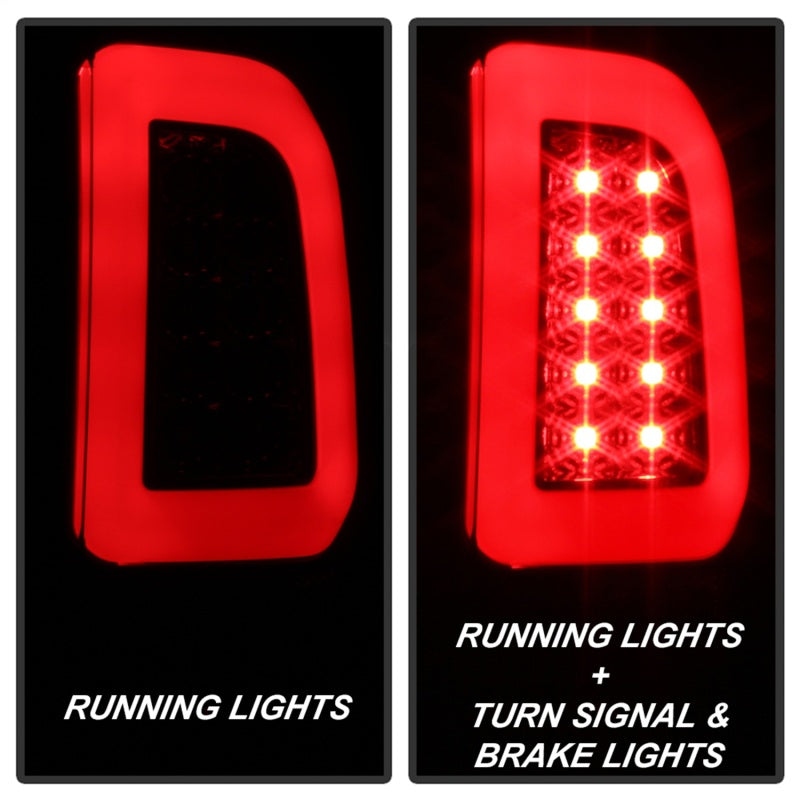 Spyder 97-03 Ford F150 Stylsd. F250 V3 Lght Bar LED Tail Lights - Blk Smk ALT-YD-FF15097V3-LBLED-BSM - eliteracefab.com