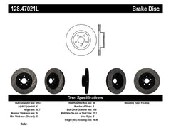 STOPTECH DRILLED SPORT BRAKE ROTOR, 128.47021L - eliteracefab.com