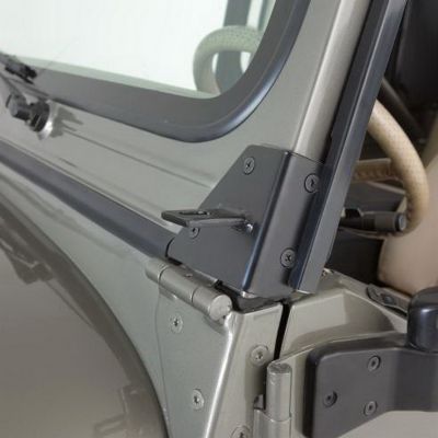 Rampage 1976-1983 Jeep CJ5 Windshield Hinge Light Bracket - Black - eliteracefab.com