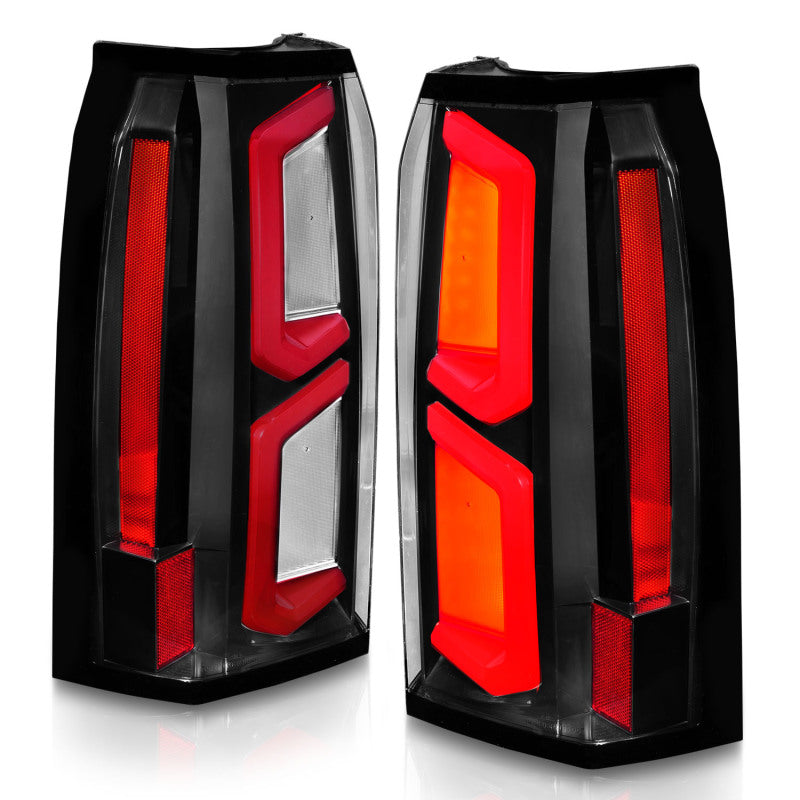 ANZO 2015-2020 Chevrolet Tahoe LED Tail Lights w/ Light Bar Black Housing Clear Lens ANZO