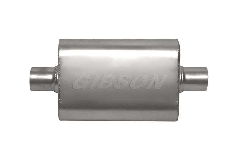 Gibson CFT Superflow Center/Center Oval Muffler - 4x9x18in/3in Inlet/3in Outlet - Stainless Gibson