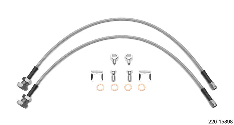 Wilwood Flexline Kit 24in 7/16-20in Banjo - 5/8-26in Male Bulkhead (Fits D52 Caliper) - eliteracefab.com