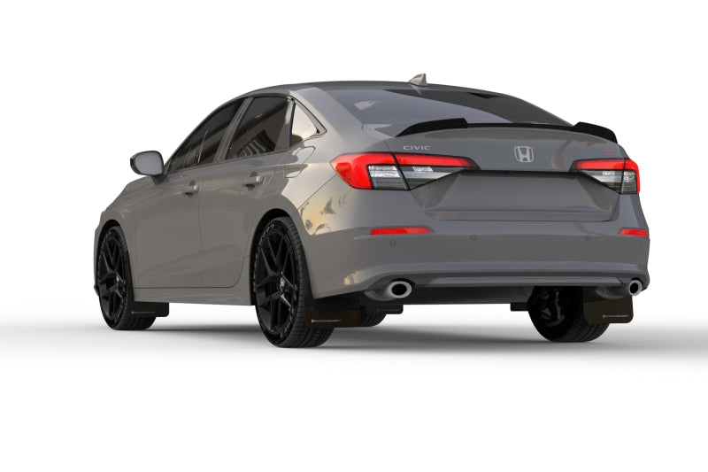 Rally Armor 2022 Honda Civic (Incl. Si/Sport/Touring) Black UR Mud Flap w/ Blue Logo - eliteracefab.com