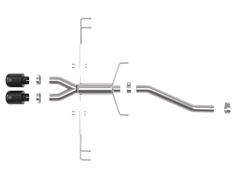 aFe Takeda 2.5in 304SS Axle-Back Exhaust System 17-19 Honda Civic Type R L4-2.0L (t) - Black Tip aFe