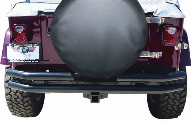 Rampage 1976-1983 Jeep CJ5 Double Tube Rear Bumper - Black - eliteracefab.com